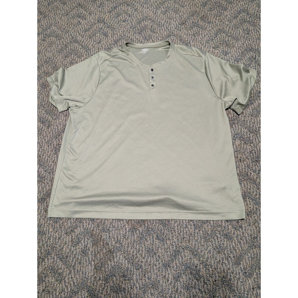 Old Navy Active Cloud 94 Soft Henley Mens 3XL Sage Green Go-Dry Short Sleeve